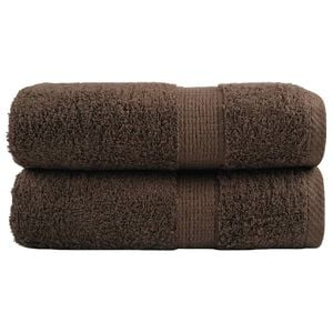 vidaXL Serviettes de toilette premium SOLUND 2 pi&egrave;ces Marron 30 x 30 cm 600 g/m&sup2;