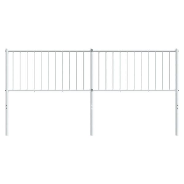 vidaXL T&ecirc;te de lit de remplacement m&eacute;tal blanc 180 cm