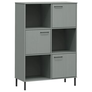 vidaXL Biblioth&egrave;que avec pieds en m&eacute;tal Gris 90x35x128,5 cm Bois OSLO