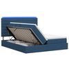 vidaXL Lit de rangement LED avec matelas Bleu 180 x 200 cm Tissu