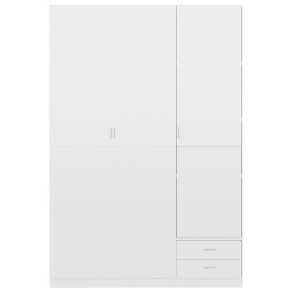 vidaXL Garde-robe &agrave; 3 portes Blanc brillant 120x50x180 cm Agglom&eacute;r&eacute;