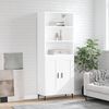 vidaXL Buffet haut Blanc 69,5x34x180 cm Bois d'ing&eacute;nierie
