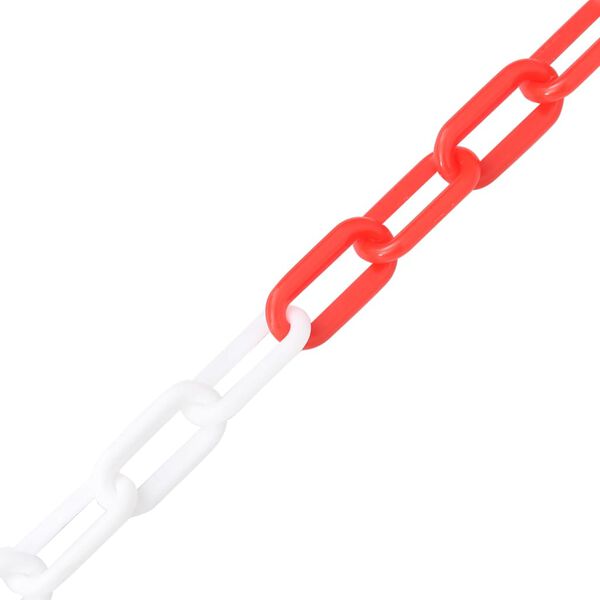 vidaXL Cha&icirc;ne d'avertissement Rouge et blanc 30 m &Oslash;8 mm Plastique