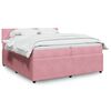 vidaXL Sommier &agrave; lattes de lit avec matelas Rose 200x200 cm Velours