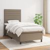 vidaXL Sommier &agrave; lattes de lit avec matelas Taupe 100x200 cm Tissu