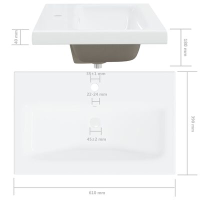 vidaXL Armoire d'évier avec lavabo intégré Gris Aggloméré