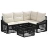 vidaXL Ensemble de canap&eacute; de jardin 5 pcs Noir polyrotin
