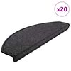 vidaXL Tapis d'escalier 20 pi&egrave;ces 65 x 24 x 4 cm Anthracite Demi-rond Grand