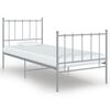 vidaXL Cadre de lit sans matelas gris m&eacute;tal 100x200 cm