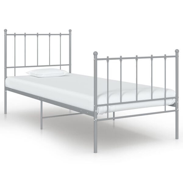 vidaXL Cadre de lit sans matelas gris m&eacute;tal 100x200 cm