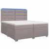 vidaXL Lit boxspring avec matelas Taupe 200 x 200 cm Tissu