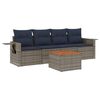 vidaXL Ensemble de canap&eacute; de jardin 5 pcs avec coussins gris r&eacute;sine tress&eacute;e