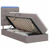 vidaXL Lit de rangement LED avec matelas Taupe 90 x 200 cm Tissu