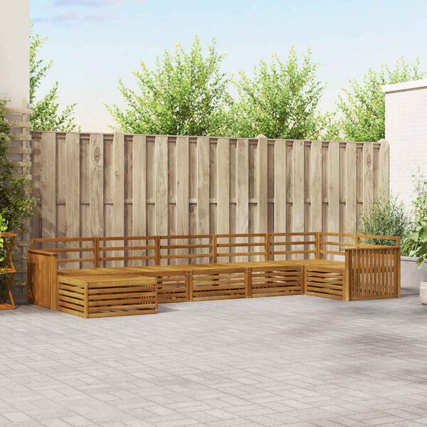 vidaXL Ensembles de canap&eacute;s 7 pcs Naturel Bois d'Acacia Massif