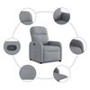 vidaXL Fauteuil inclinable Gris clair Tissu