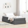 vidaXL Lit avec rangement et matelas Gris fonc&eacute; 100 x 200 cm Polyester