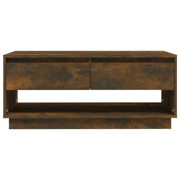 vidaXL Table basse Chêne fumé 102,5x55x44 cm Bois d'ingénierie