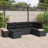vidaXL Ensemble de canap&eacute; de jardin avec coussin 6 pcs Noir polyrotin
