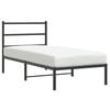 vidaXL Cadre de lit m&eacute;tal sans matelas avec t&ecirc;te de lit noir 90x190 cm