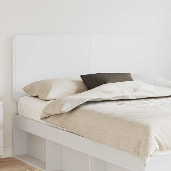 vidaXL T&ecirc;te de lit Blanc 140 cm Bois d'ing&eacute;nierie