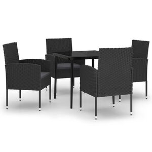 vidaXL Ensemble &agrave; manger de jardin 5 pcs Noir