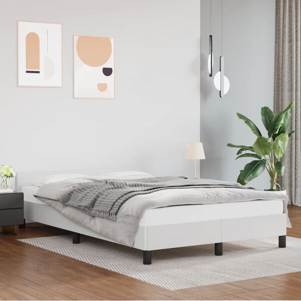 vidaXL Cadre de lit sans matelas blanc 120x190 cm similicuir