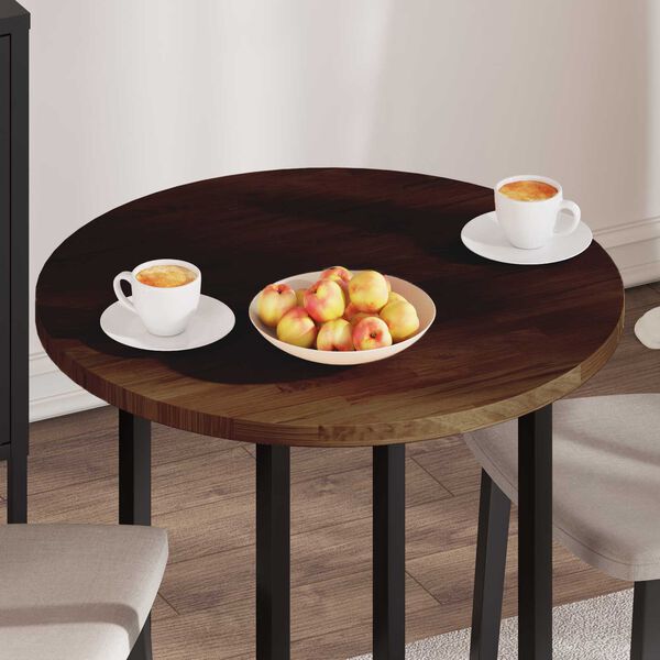 vidaXL Plateau de table Marron fonc&eacute; &Oslash; 70 x 2,5 cm
