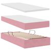 vidaXL Lit avec rangement et matelas Rose 90 x 200 cm Velours