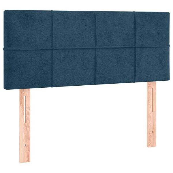 vidaXL T&ecirc;te de lit &agrave; LED Bleu fonc&eacute; 100x5x78/88 cm Velours