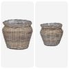 vidaXL Panier de Plante avec stockage 2 pcs Gris Rattan Lacak