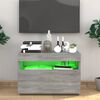 vidaXL Meuble TV avec lumières LED Sonoma gris 60x35x40 cm