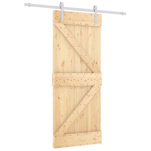 vidaXL Porte coulissante Naturel et Blanc 80 x 210 cm