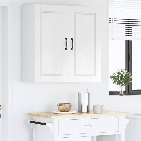 vidaXL Armoire de cuisine avec &eacute;tag&egrave;re Blanc brillant 80 x 31 x 80 cm