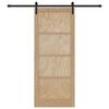 vidaXL Porte coulissante Naturel et Noir 86 x 211 cm Pin massif