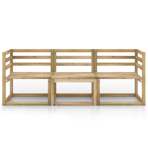 vidaXL Canap&eacute; de jardin 3 places bois de pin impr&eacute;gn&eacute; de vert