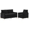 vidaXL Ensemble de Canap&eacute;s 2 pcs Noir Polyester