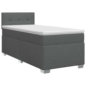 vidaXL Lit boxspring avec matelas Gris fonc&eacute; 90 x 190cm Tissu