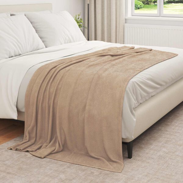 vidaXL Couvertures &agrave; jeter 6 pcs Camel 210 x 140 cm Toison