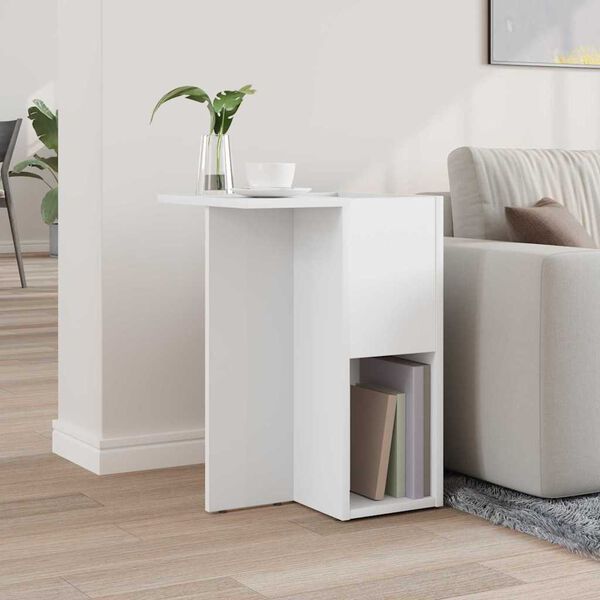 vidaXL Table d'appoint Blanc 35 x 40 x 55 cm Bois d'ing&eacute;nierie