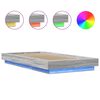 vidaXL Cadre de lit et lumi&egrave;res LED sans matelas sonoma gris 75x190 cm