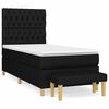 vidaXL Sommier &agrave; lattes de lit avec matelas Noir 90x200 cm Tissu