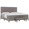 vidaXL Lit &agrave; ressorts avec t&ecirc;te de lit Taupe 200 x 200 cm tissu