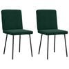 vidaXL Chaises &agrave; manger lot de 2 Vert fonc&eacute; Velours
