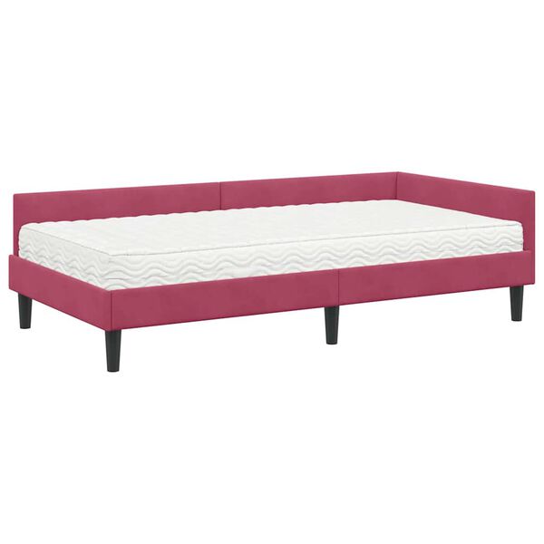 vidaXL Cadre de lit d'angle avec matelas Autre 2 pcs Vert Velours
