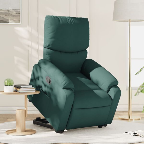 vidaXL Fauteuil inclinable vert fonc&eacute; tissu