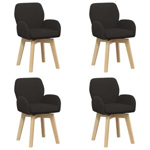 vidaXL Chaises de salle &agrave; manger pivotantes 4 pc Boucl&eacute; Noir