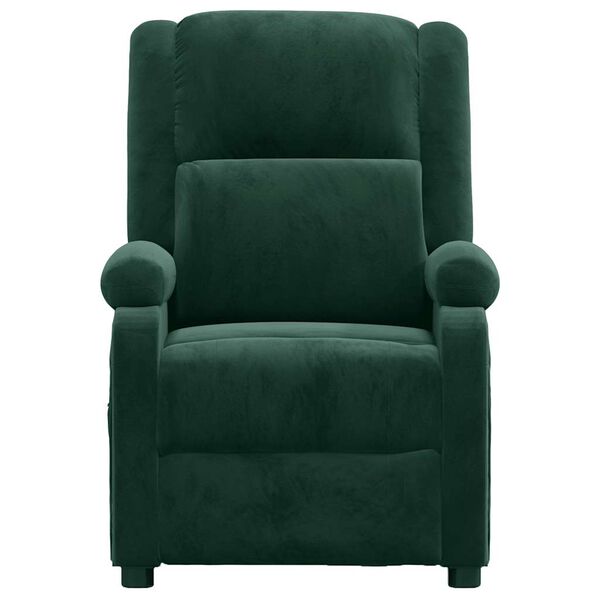 vidaXL Fauteuil de massage Vert fonc&eacute; velours