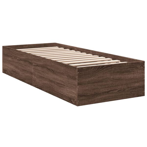 vidaXL Cadre de lit sans matelas ch&ecirc;ne marron 75x190cm bois ing&eacute;nierie