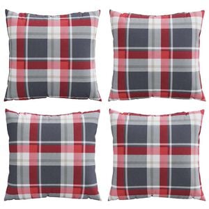 vidaXL Coussins de canap&eacute; 4 pcs motif &agrave; carreaux rouges 60 x 60 cm en tissu