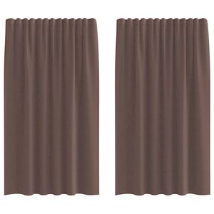 vidaXL Rideaux en voile avec passants 2 pcs marron